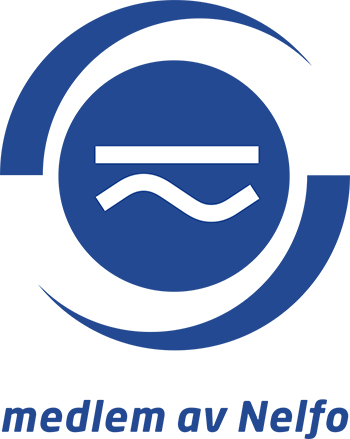 Medlem av Nelfo. Logo.